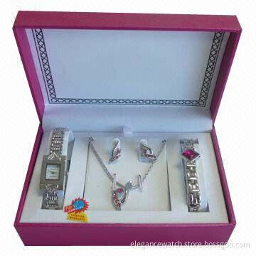 Jewelry watches with earrings, necklace and bracelet